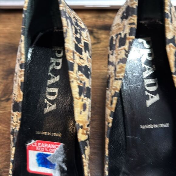Prada black and brown print heels size 36.5 EU (6.5 US) - Picture 8 of 12